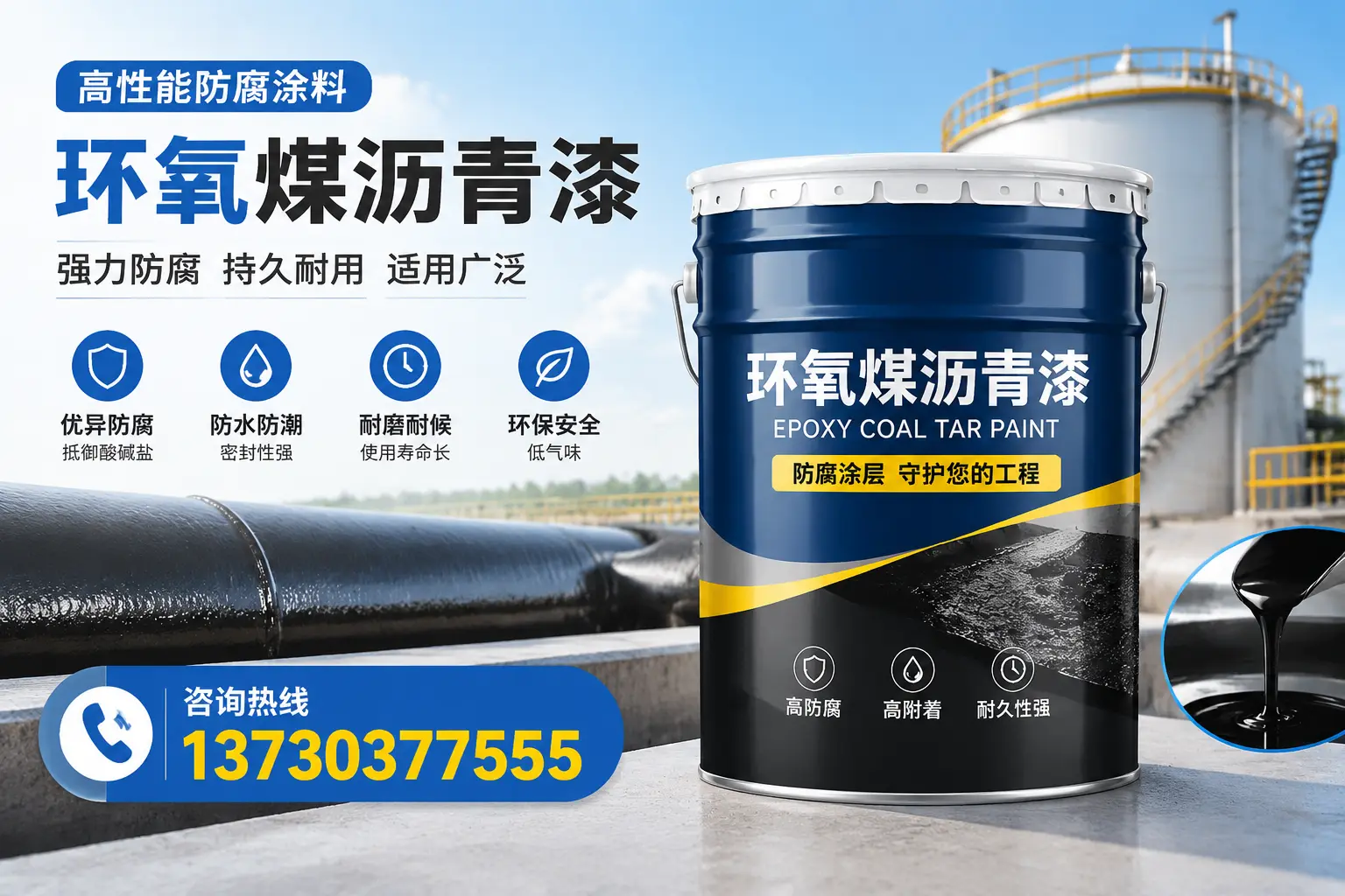 环氧煤沥青漆的耐久性分析，适合广德的使用场景